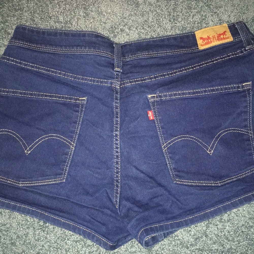 A darker denim blue high rise shorts! - Picture 3 of 3